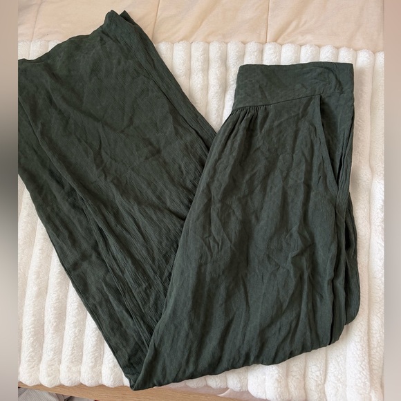 Kingston Grey Pants - Kingston grey Olive Green Wide Leg Pants